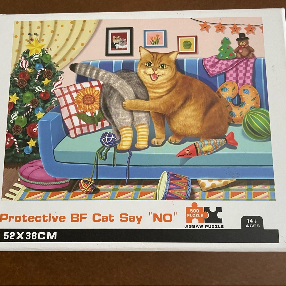 Protective BF Cat Say 'No' Jigsaw Puzzle, 500 Piece, 52 x 38 cm.